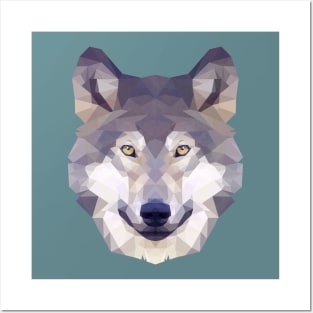 Geometric wolf Posters and Art